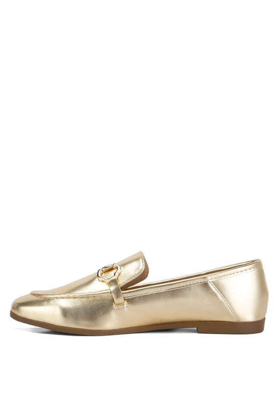 Ichiro Metallic Faux Leather Horsebit Loafers