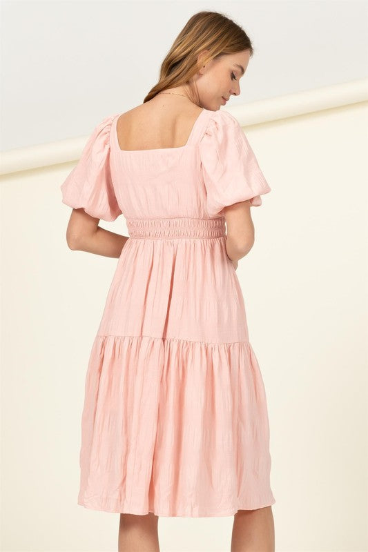 FIND ME AGAIN TIERED MIDI DRESS