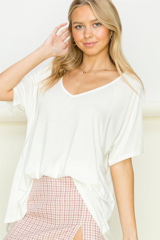 AT REST OVERSIZED SHORT SLEEVE TOP