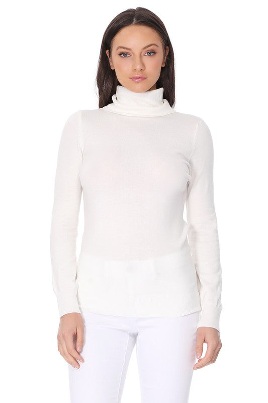 Turtleneck Spandex Stretch Pullover Sweater