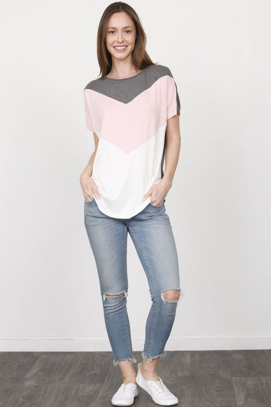 Chevron Color-Block Top