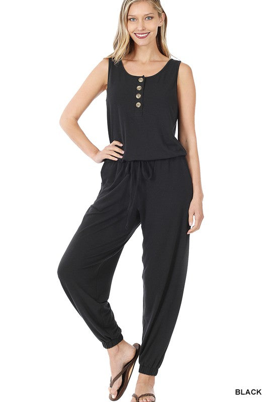 SLEEVELESS JOGGER JUMPSUIT