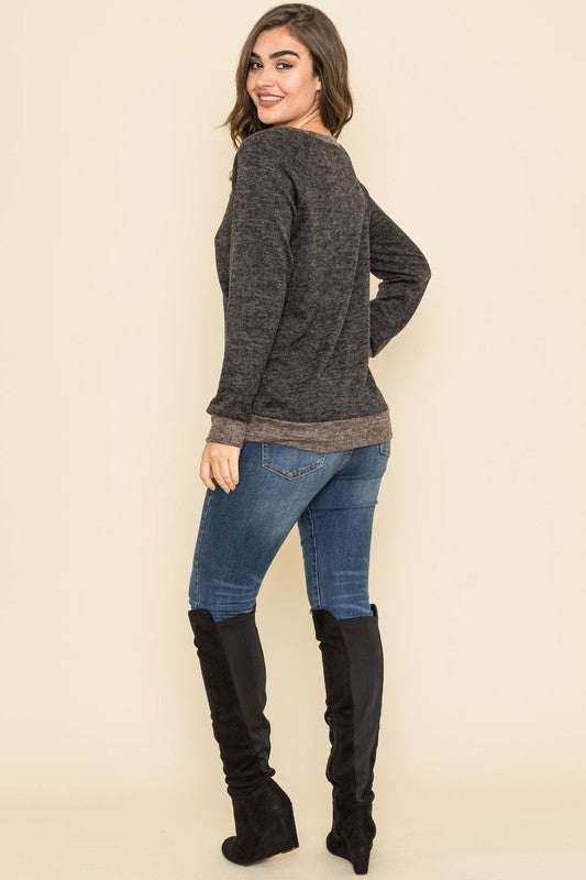 Plus Raglan Two Tone Tunic