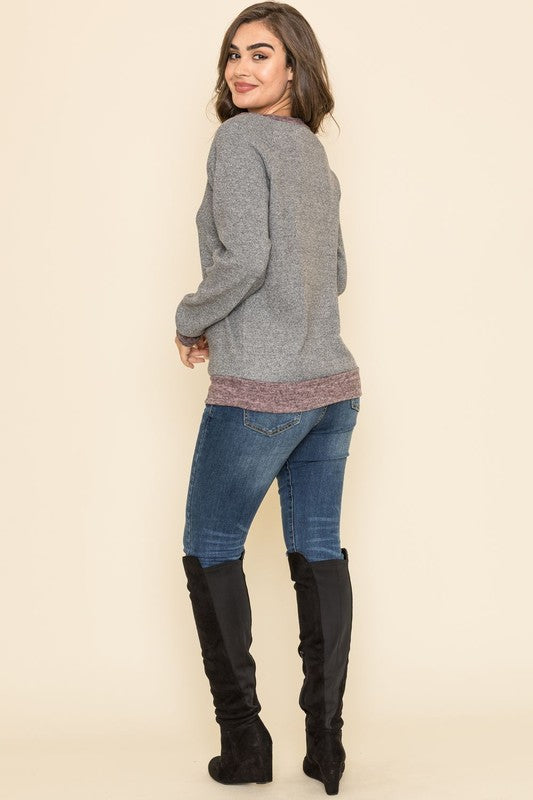 Plus Raglan Two Tone Tunic