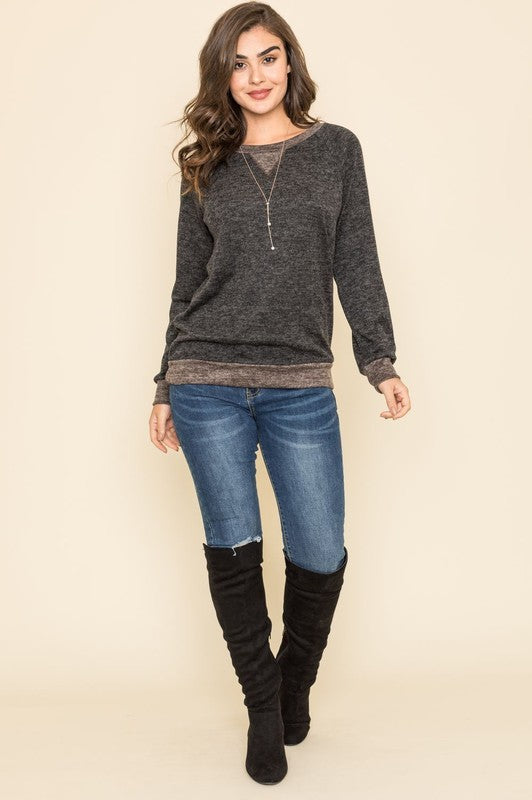 Plus Raglan Two Tone Tunic