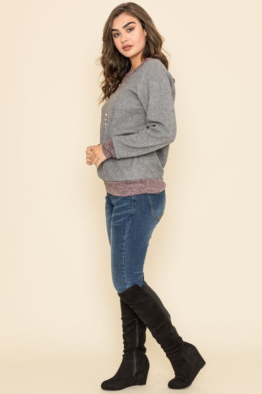 Plus Raglan Two Tone Tunic