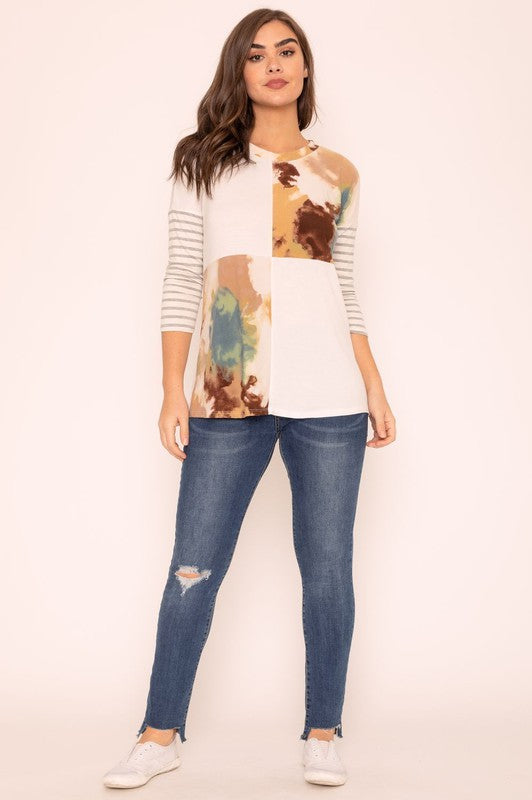 Tie Dye Color Block Tunic