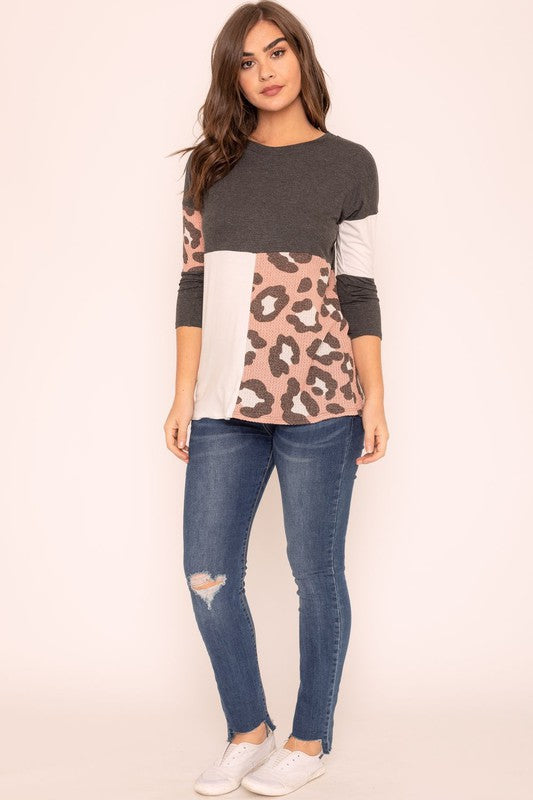 Leopard Color Block Tunic