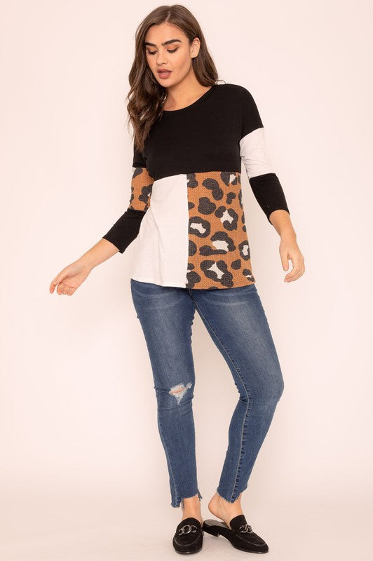 Leopard Color Block Tunic