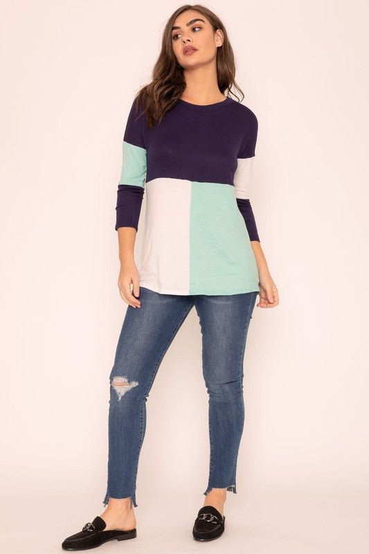 Plus Color Block Tunic