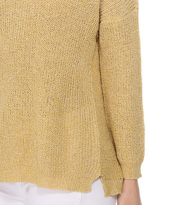 Open Back Off Shoulder Loose Fit Summer Knit Top