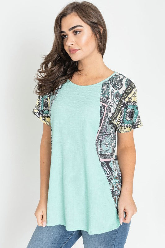 Crinkle Tribal Contrast Tunic