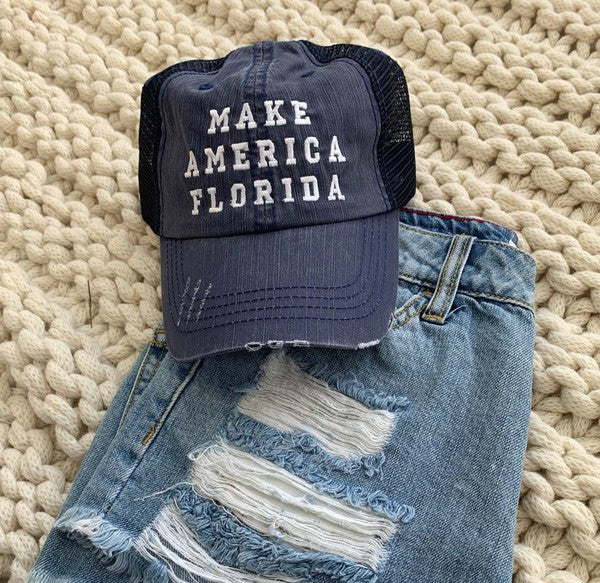 Make America Florida Embroidered Trucker Hat