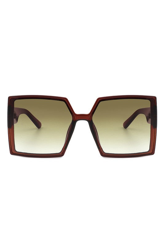 Square Flat Top Large Oversize Fashion Sunglasses