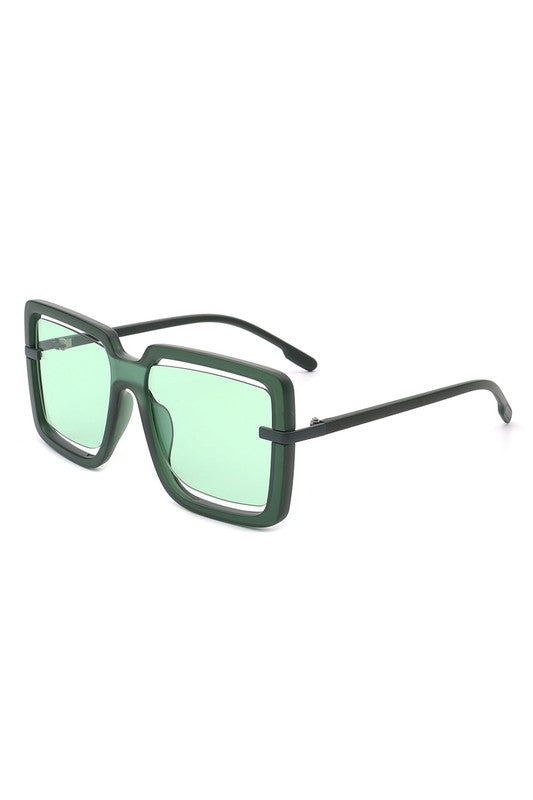 Oversize Square Large Cut-Out Fashion Sunglasses