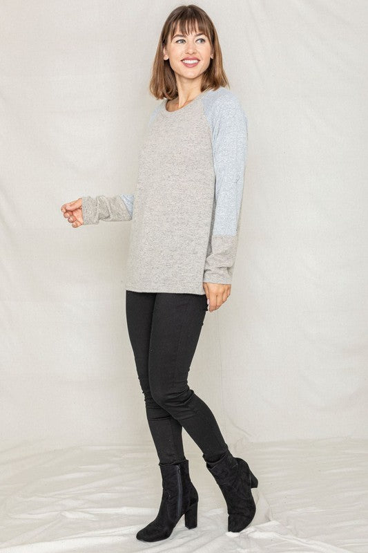 Solid Two Tone Raglan Tunic