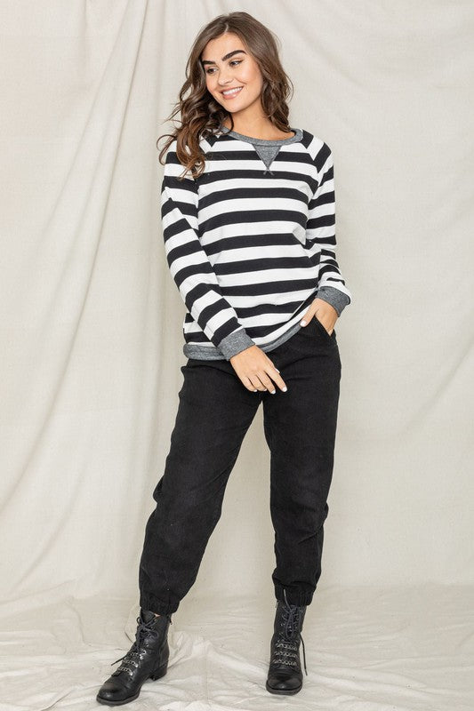 Plus Stripe V- Stich Tunic