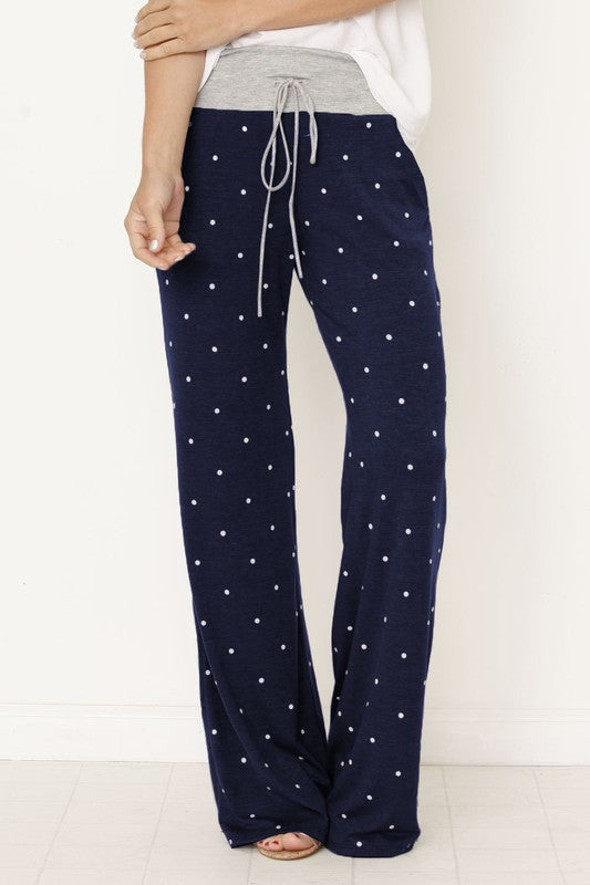 Polka Dot Drawstring Pants