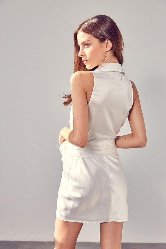 SLEEVE FRONT TIE DRESS