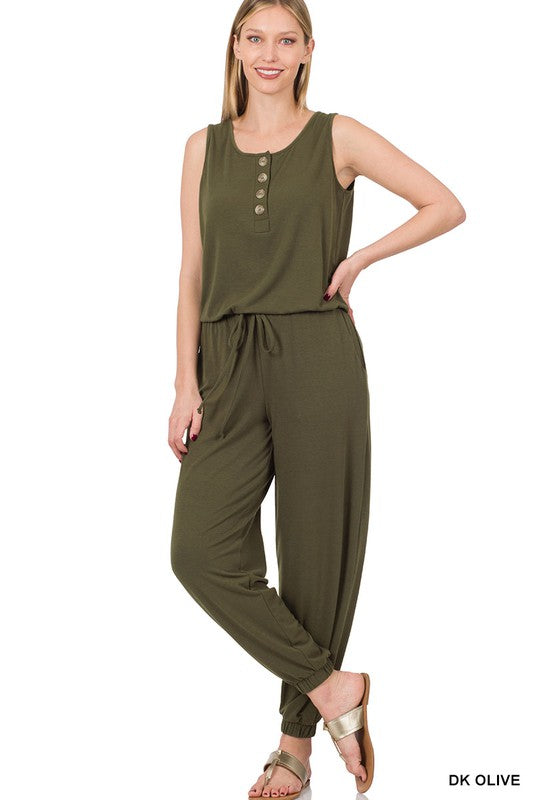 SLEEVELESS JOGGER JUMPSUIT