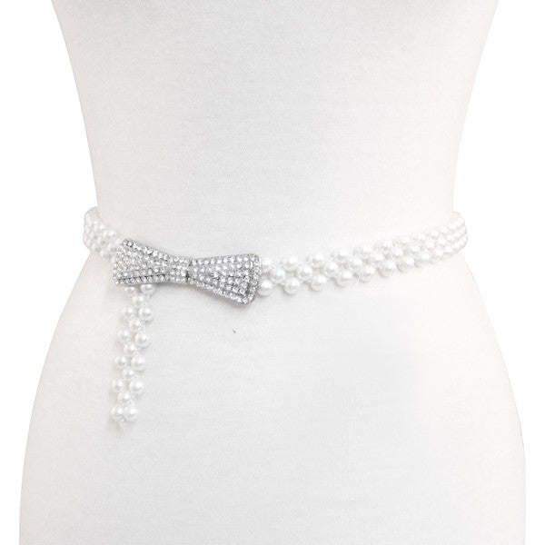 ELASTIC PEARL FASHION BELT