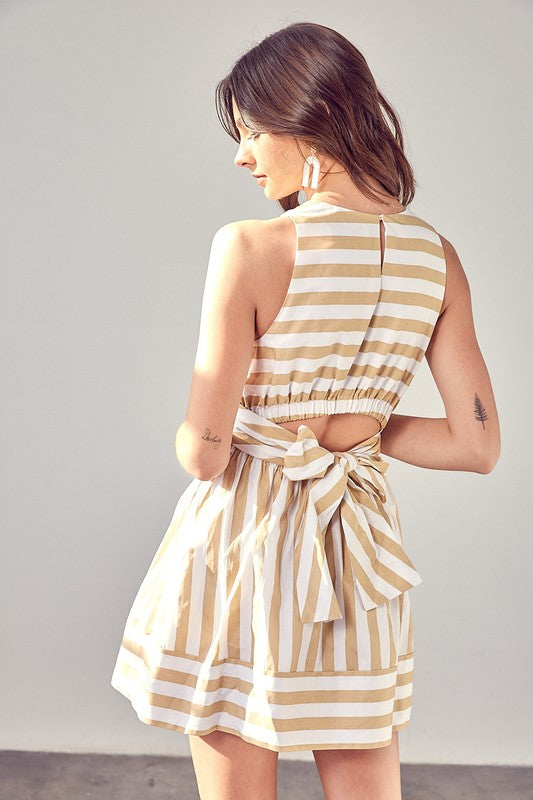 FRONT CROSS BACK TIE DRESS