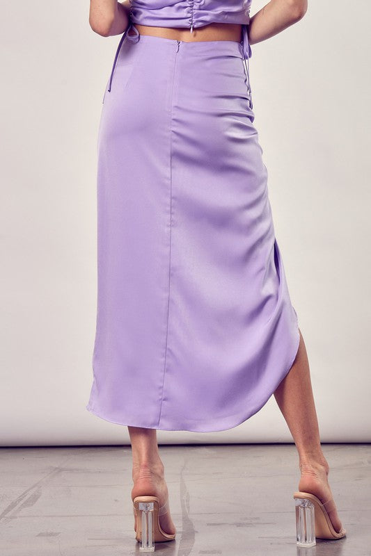 SIDE GATHERED SKIRT