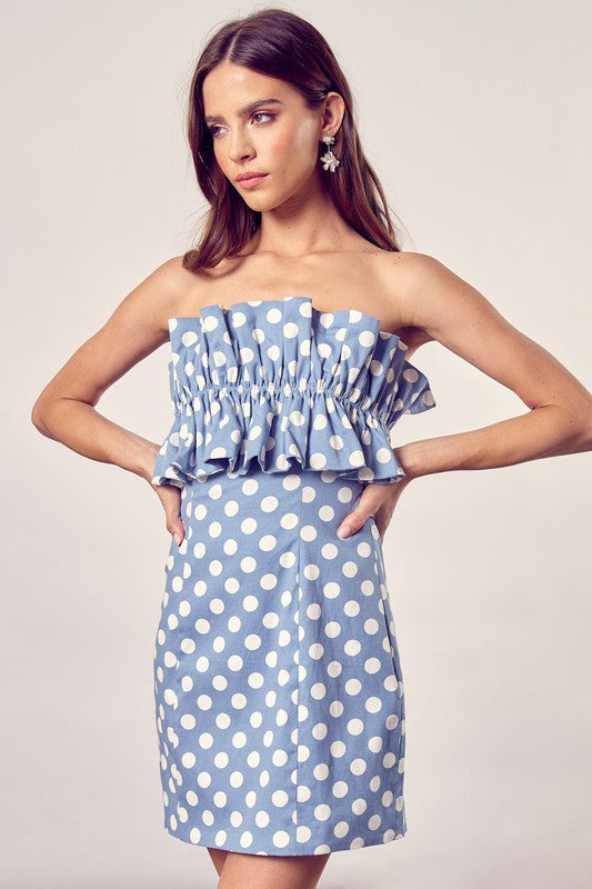 RUFFLE POLKA DOT DRESS