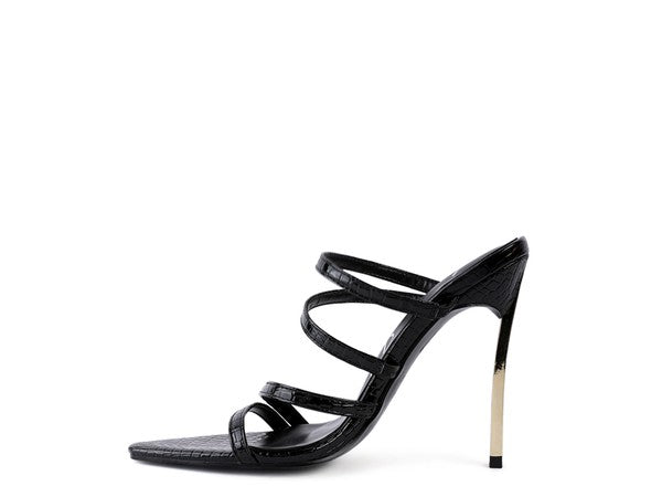 NEW AFFAIR Croc Metal High Heeled Sandals