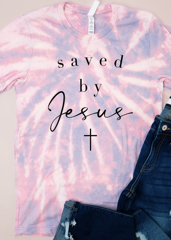 Saved By Jesus Bleached Tee