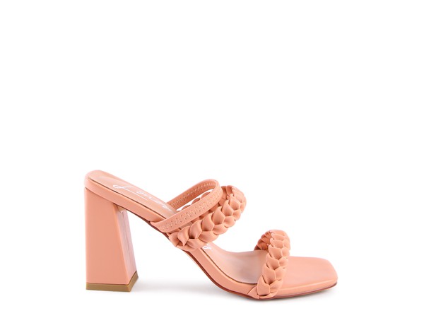 ARNIE BRAIDED BLOCK HEELED SLIDER SANDALS