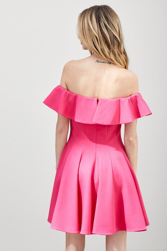 A LINE RUFFLE DRESS