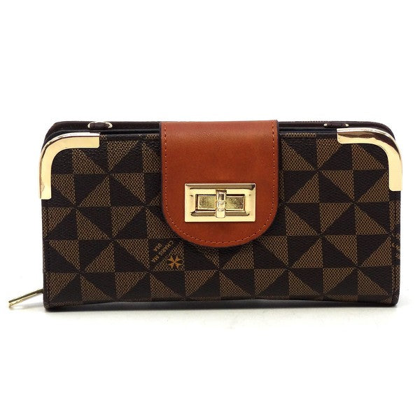 Monogram Turn Lock Crossbody Wallet