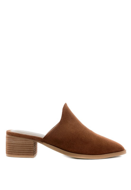 PALMA STACKED HEEL MULES