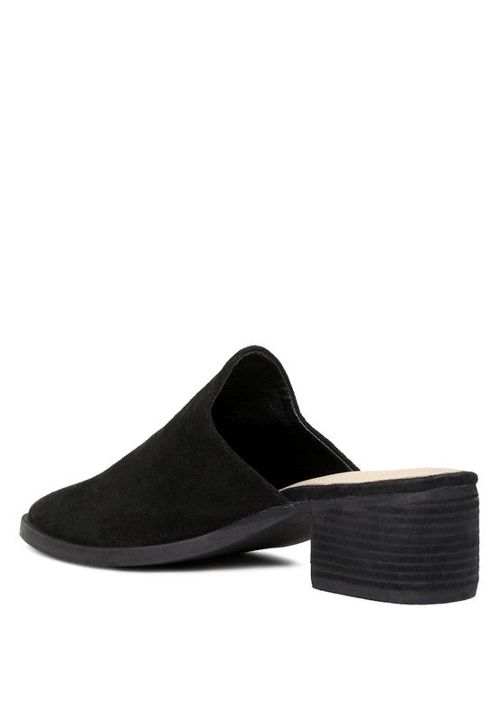 PALMA STACKED HEEL MULES