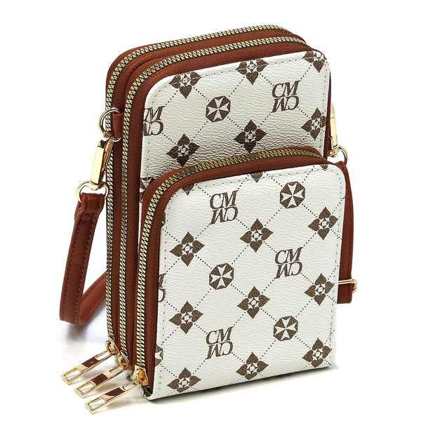 Monogrammed Crossbody Bag Cell Phone Purse