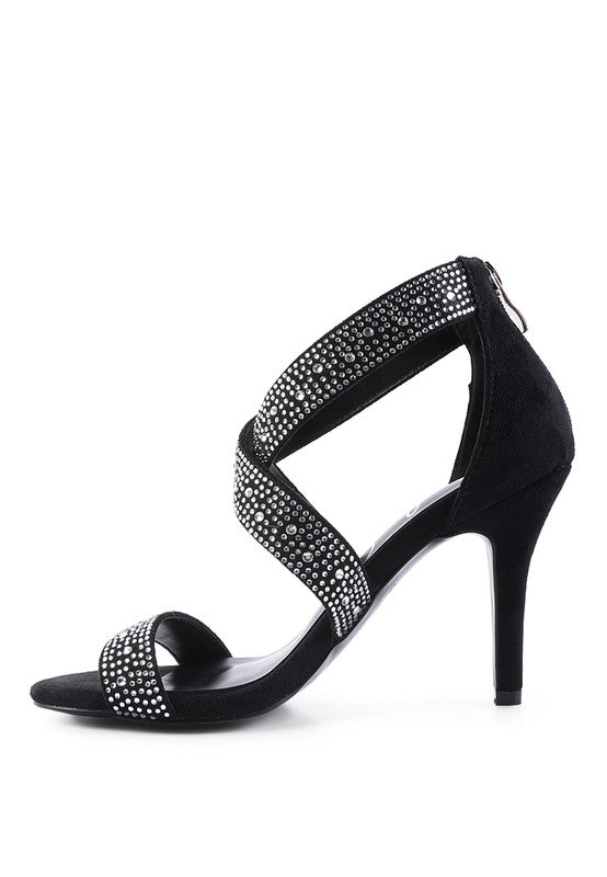 QUEEN BEE Rhinestone High Heeled Sandal