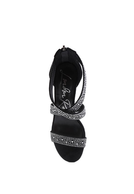 QUEEN BEE Rhinestone High Heeled Sandal