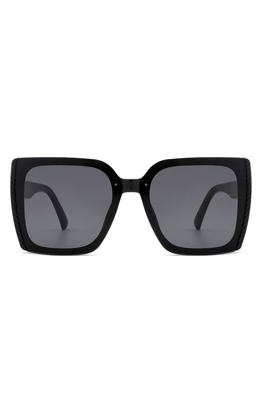 Square Flat Top Tinted Fashion Oversize Sunglasses