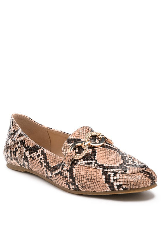 LONDON RAG CROC TEXTURED METAL SHOW DETAIL LOAFERS