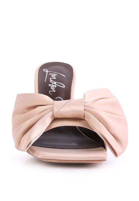 Wonderbuz High Heeled Bow Slider Sandals