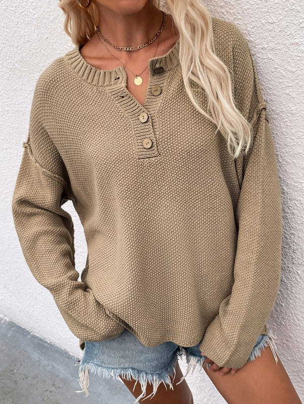 Women Long Sleeve Loose Fit Sweater