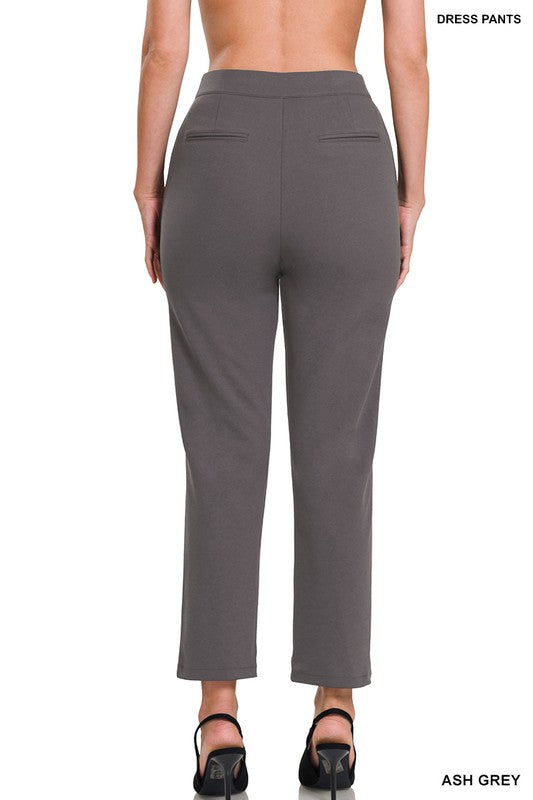 STRETCH PULL-ON SCUBA CREPE DRESS PANTS