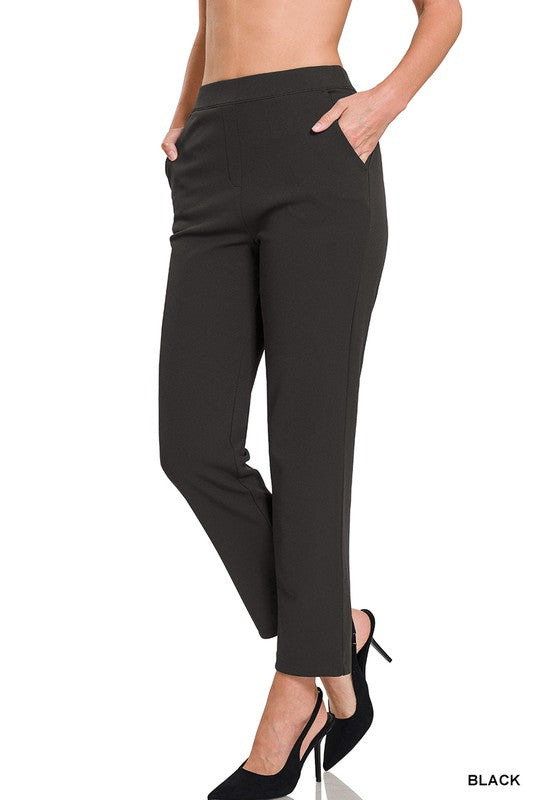 STRETCH PULL-ON SCUBA CREPE DRESS PANTS