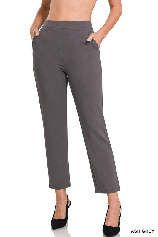 STRETCH PULL-ON SCUBA CREPE DRESS PANTS