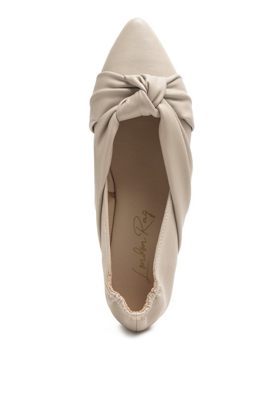 Norma Knot Detail Elasticated Ballet Flats