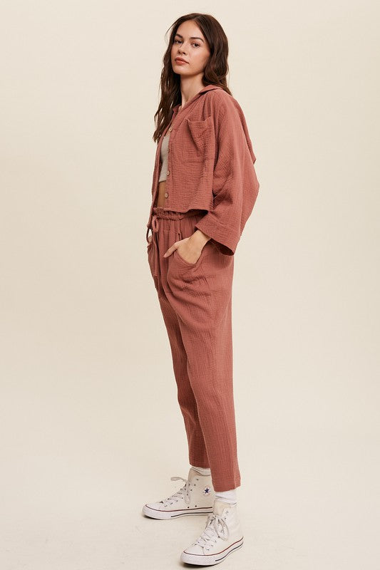 Long Sleeve Button Down and Long Pants Sets