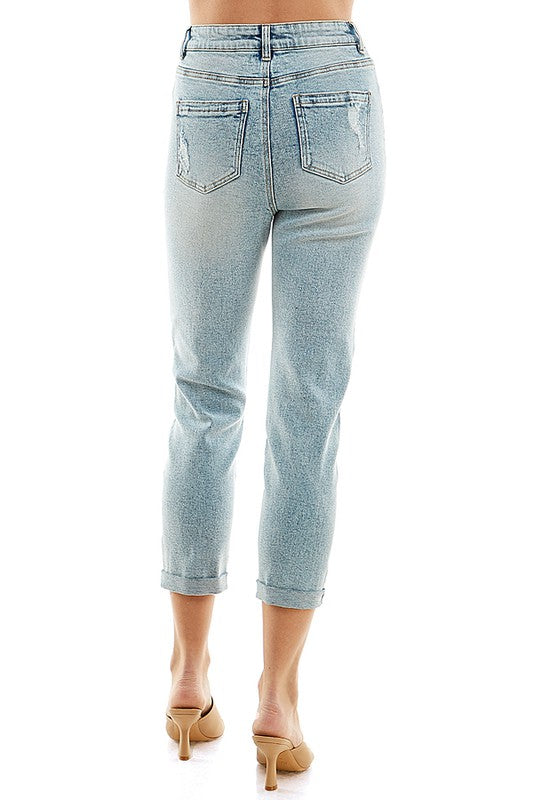 Destructed Cuffed Boyfriend Jean