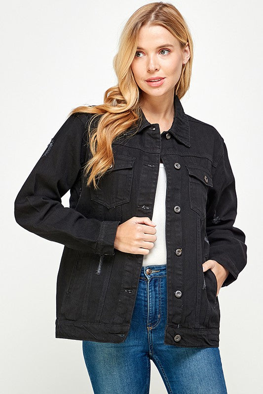 Women's Denim  Jacket with Fleece Hoodies