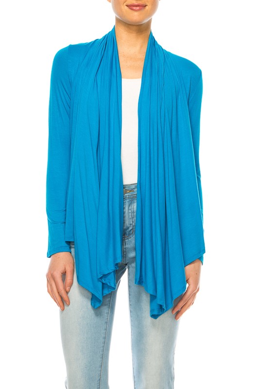 Solid, waist length cardigan in a relax fit